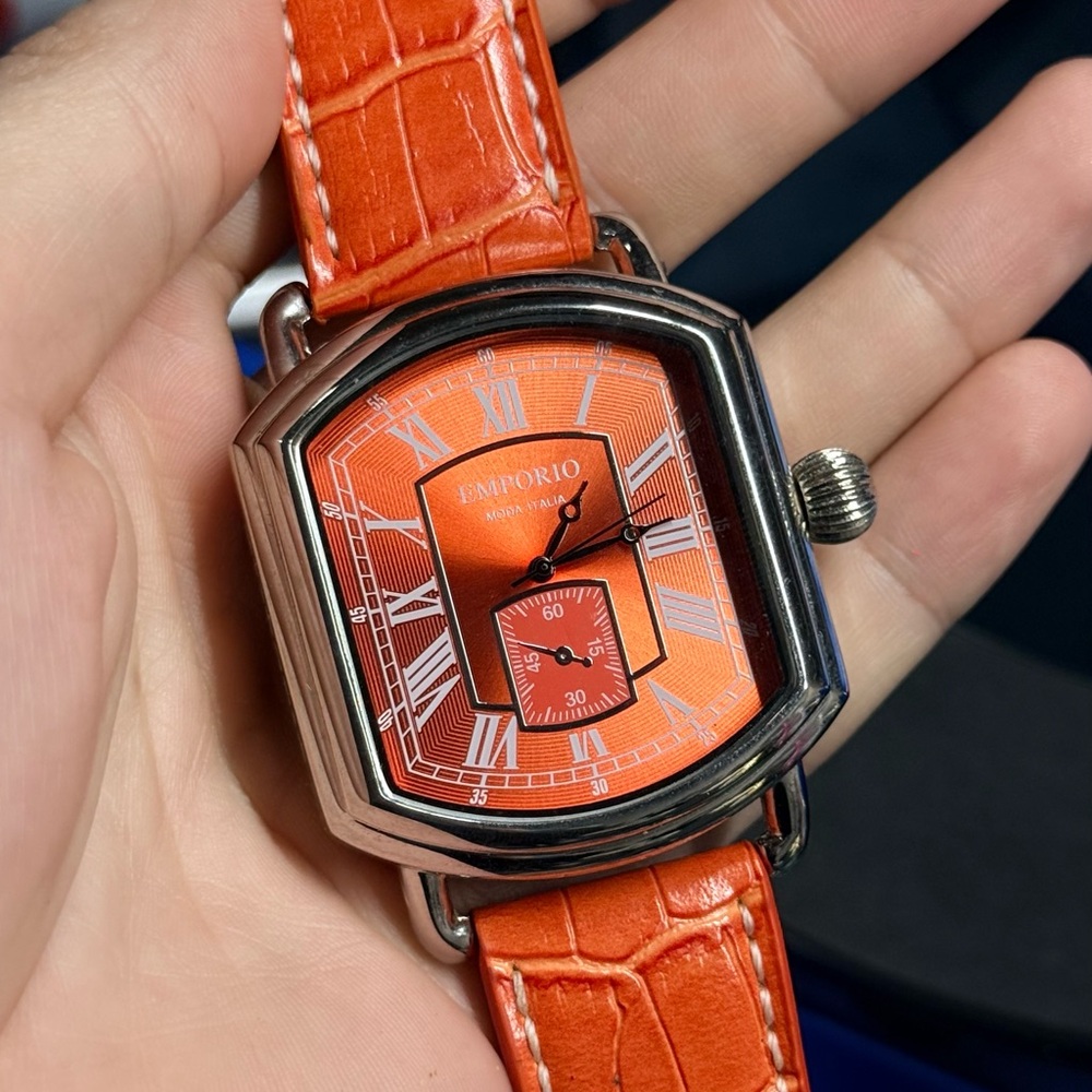 Emporio Armani Vibrant Orange Square Watch